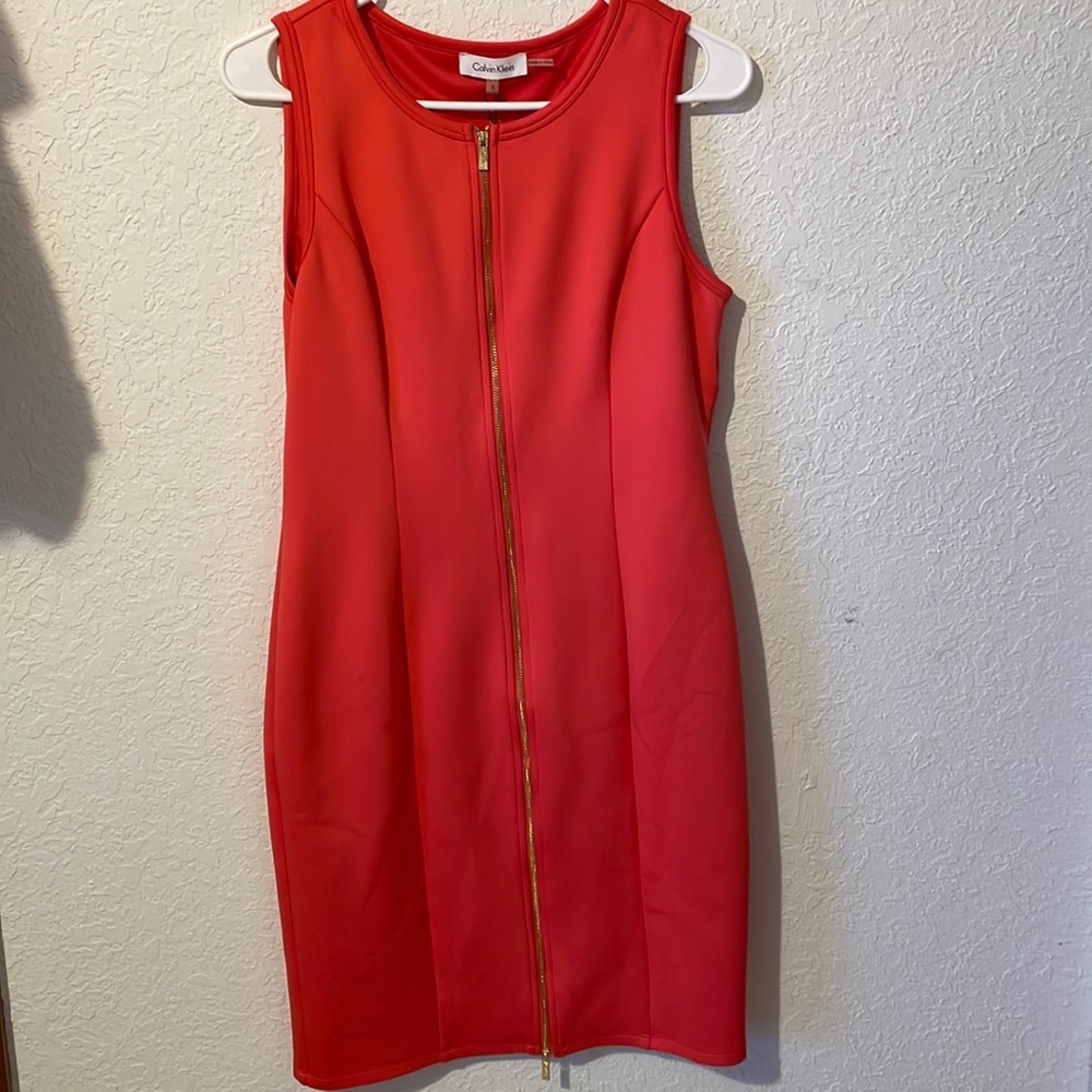 Coral Calvin Klein dress